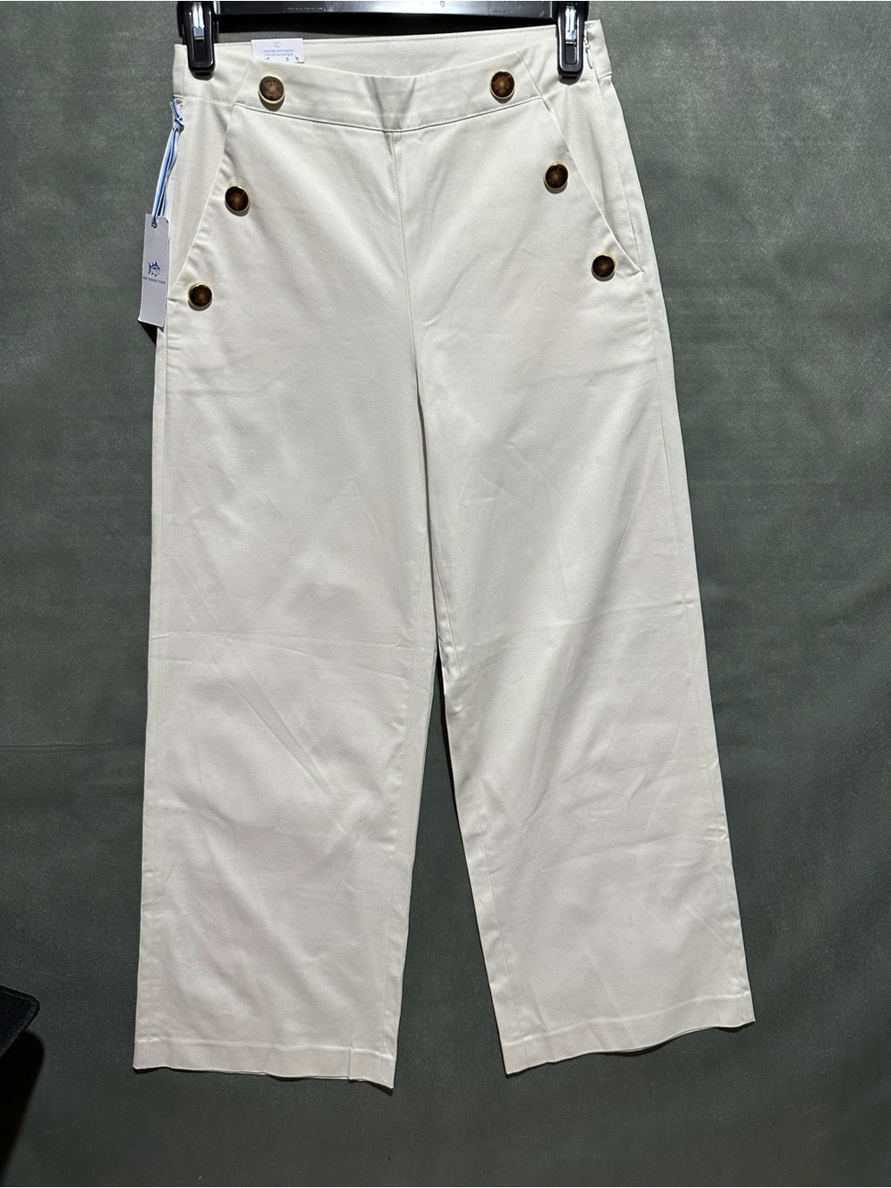 NWT Southern Tide Sailor Wide Leg Pants Ivory Off-White Size 6 32
